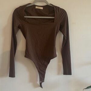 Chic Chocolate Long Sleeve Bodysuit - Preloved